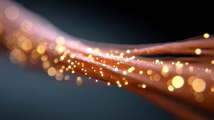 Wall Mural - floating particles background with soft light trails and bokeh
