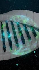 Wall Mural - DNA strand and molecular structure animation over starry background
