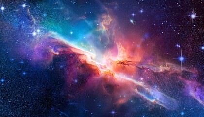 Colorful Nebula And Stars In Deep Space