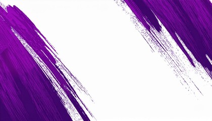 Wall Mural - bold purple paint brush strokes on white background with dynamic diagonal texture abstract design pe