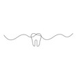 © Azmira - Teeth icon continuous one line drawing outline vector illustration