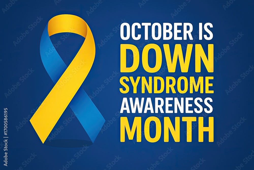 Yellow and Blue Ribbon for Down Syndrome Awareness Month Promoting ...