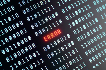 digital binary code with highlighted red 