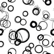© Aswinah - Abstract seamless pattern with black brush stroke circles and scribble elements, patern seamless, Stock royalty image.