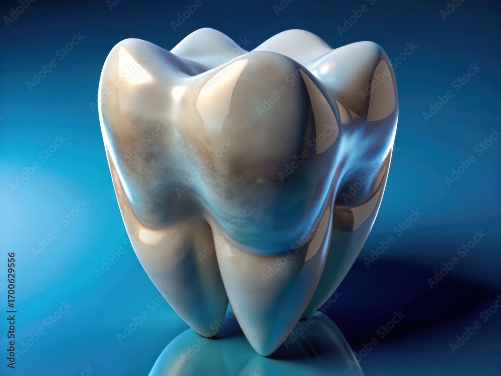 Realistic 3d render of a perfect human molar tooth with detailed enamel ...