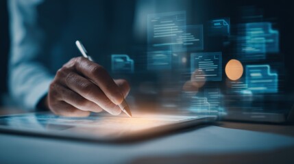 Person working on digital documents