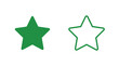 © Moin - Green Star Icons Solid and Outline on transparent background