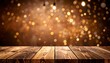 © Amat - Wooden tabletop with bokeh lights