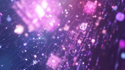 Abstract background with digital data cubes and binary elements
