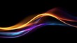 © Gilang - Abstract wavy lines with color gradient, flowing from warm to cool on black
