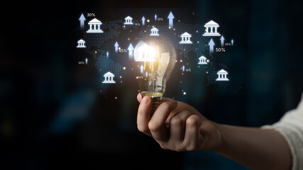 Wall Mural - Online banking and digital banking innovation combining finance and technology, optimizing online banking systems, mobile banking services, and fintech for seamless experience. Spline