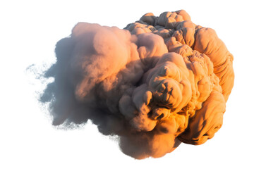 Wall Mural - Abstract orange and white smoke plume isolated on transparent background. 3D render. background removed