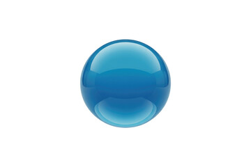 Wall Mural - A glossy, vibrant blue sphere on a transparent background. Simple, clean design. background removed