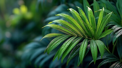 Lush tropical foliage showing vibrant palm leaves high resolution picture