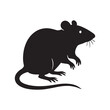 © Creative Fahim - Cute black mouse silhouette with a long tail on a white background, vector illustration of a mouse