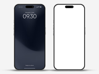 Wall Mural - realistic smartphone mockup. mobile phone vector with isolated on white background. device front vie