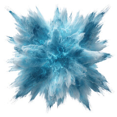 Wall Mural - abstract blue explosion, vibrant, dynamic, energy, splash, burst, paint, 3d render, artistic, design