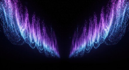 Wall Mural - Abstract Purple and Blue Energy Wings.