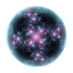 Wall Mural - abstract fractal art depicting a glowing sphere with intricate, energy-like patterns. background rem
