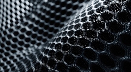 Abstract, textured, dark gray honeycomb pattern
