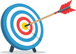 © kzzoriy - Precision arrow hits bullseye on target demonstrating achievement and success vector