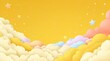 © BW - Pastel clouds and stars on a golden background