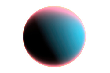 Wall Mural - a vibrant, gradient-filled sphere, radiating pink and teal hues against a stark transparent backgrou
