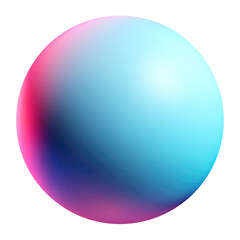 Wall Mural - a vibrant, iridescent sphere with a gradient of pink, blue, and purple hues against a transparent ba