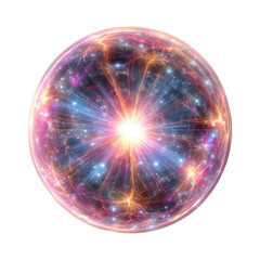 Wall Mural - a vibrant energy sphere radiating light and cosmic energy, a mesmerizing display of light and power.