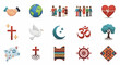 © 花子Studio - Diverse Symbols of Unity, Faith, and Cultural Harmony Depicting Global Community and Interconnectedness for Educational and Social Awareness Campaigns