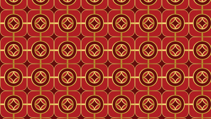 Abstract ornamental vector seamless red pattern and swatches oriental chinese new year modern simple wallpaper geometric diagonal fabric set of design elements EPS 10