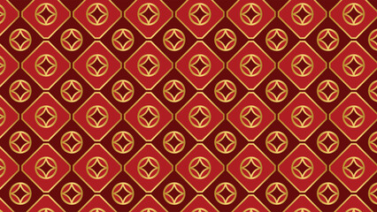 abstract ornamental vector seamless red pattern and swatches oriental chinese new year modern simple