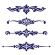 © vectorartdesigner - Elegant decorative border elements collection in navy blue isolated on white background