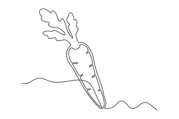 Carrot outline minimalist continuous one line drawing isolated artwork design
