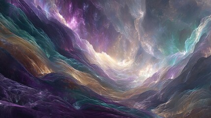 Wall Mural - Abstract Cosmic Landscape With Vibrant Colors