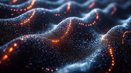 Wall Mural - Abstract glowing particle wave background. (1)