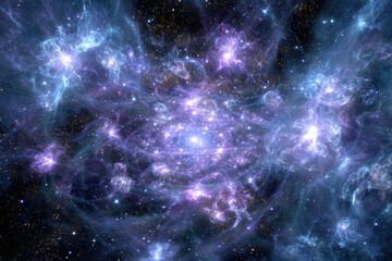 Wall Mural - Colorful Starry Space Nebula