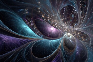Wall Mural - Abstract Cosmic Space Exploration Digital Art