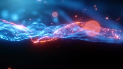 Abstract Blue and Orange Energy Wave Background