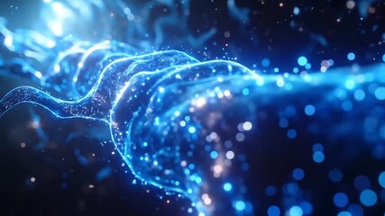 Abstract Blue Glowing Network Connection Visual