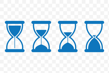 Wall Mural - Hourglass icon set representing time management and countdown concept
