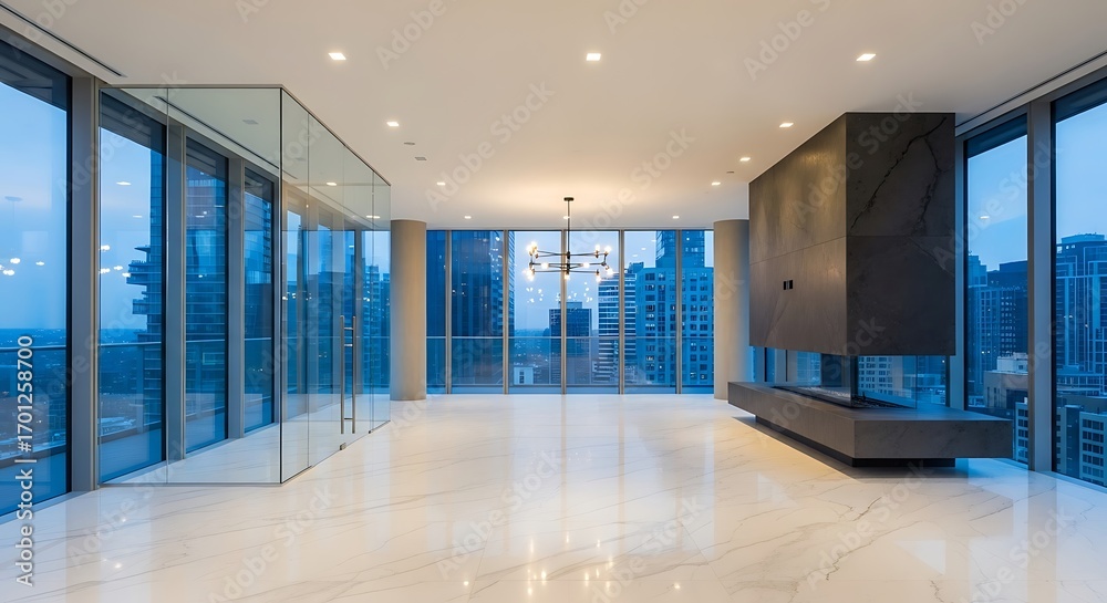 Photo inspiration: Elegant Penthouse Interior Boasting Panoramic Urban Views And Modern Photo Inspiration