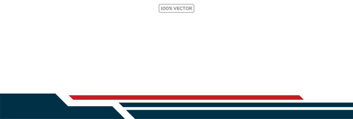 Wall Mural - Abstract border shape for banner design. Header with red section. Website page template