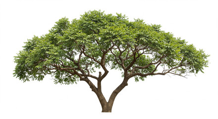 Lush green tree isolated on white background perfect for design projects
