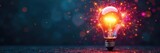 A lightbulb explodes with vibrant, colorful sparks, representing innovative and creative thinking, a burst of brilliant ideas , vision, imagination