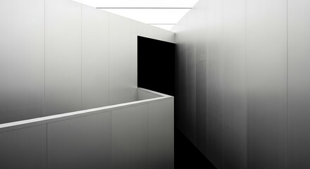 Minimalist architectural abstract in monochrome tones and precise geometry