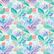 © Supriatna - Seamless floral pattern with pastel shades and stylized abstract flowers, seamless pattern, Stock royalty.