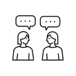 © AI designs  - Communication dialogue conversation discussion interpersonal skills talking speaking vector icon