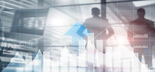 Wall Mural - Business intelligence marketing finance management. Mixed Media