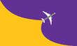 © Widy Amelia Putri - Illustration of simple airplane travel opens the background behind itself. Banner for a trip abroad on vacation. Copy space and negative space.